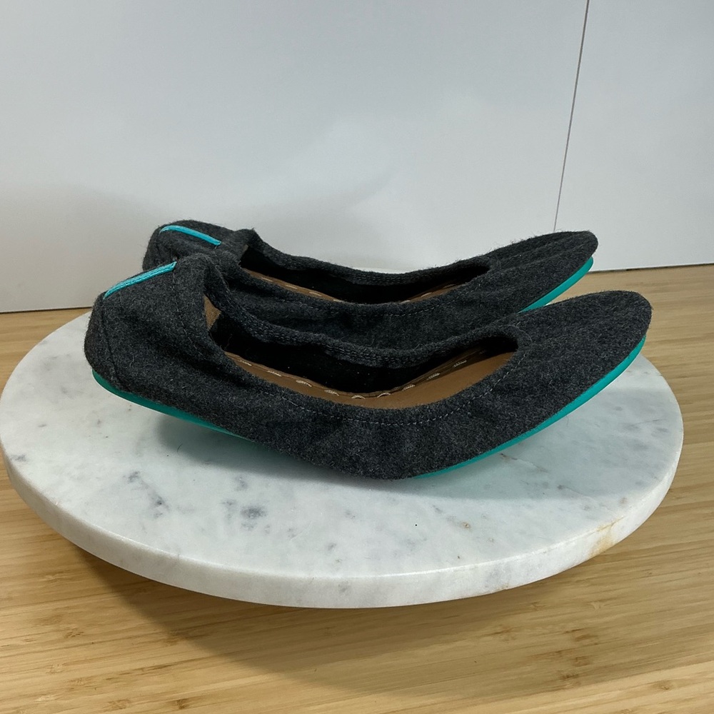 Tieks Size 10 Greystone Vegan Wool Charcoal Gray Foldable Flat Women’s - Picture 3 of 11